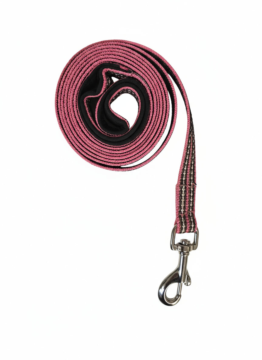 Metizo - Koppel 15mm Gummi/foder Rosa 180cm med pistolhake