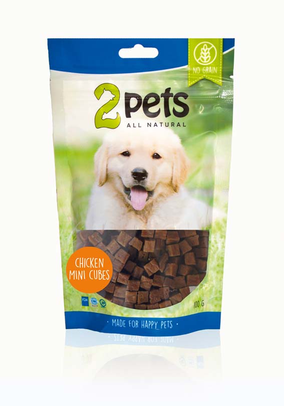 2pets - Dogsnack Chicken MiniCubes, 100 g