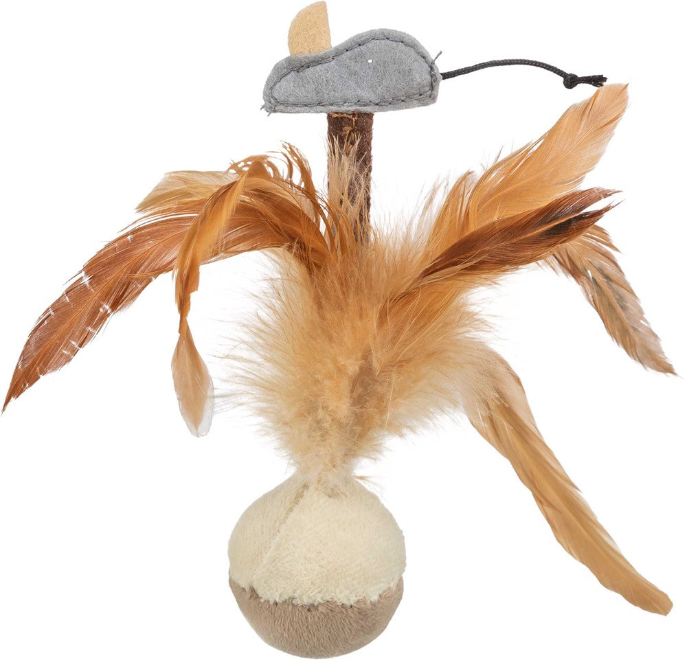 Trixie - Kattleksak Fjäderboll Squieky 15 cm