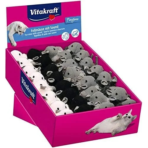 Vitakraft - Pälsmus 13cm med Ljud