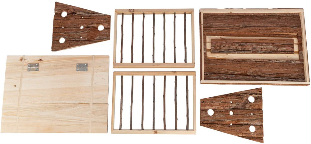 Trixie - Höhäck med golv & tak, naturträ, 40 × 22 × 30 cm