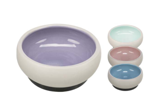 Trixie - Skål, keramik/gummiring, 0.3 l/ø 11 cm, Mixade färger