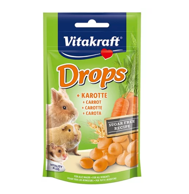 Vitakraft - Drops Morot, Belöningsgodis 75 g