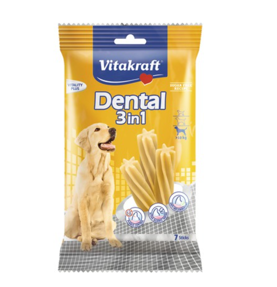 Vitakraft - Dentastix 3 in 1, Medium 180 g