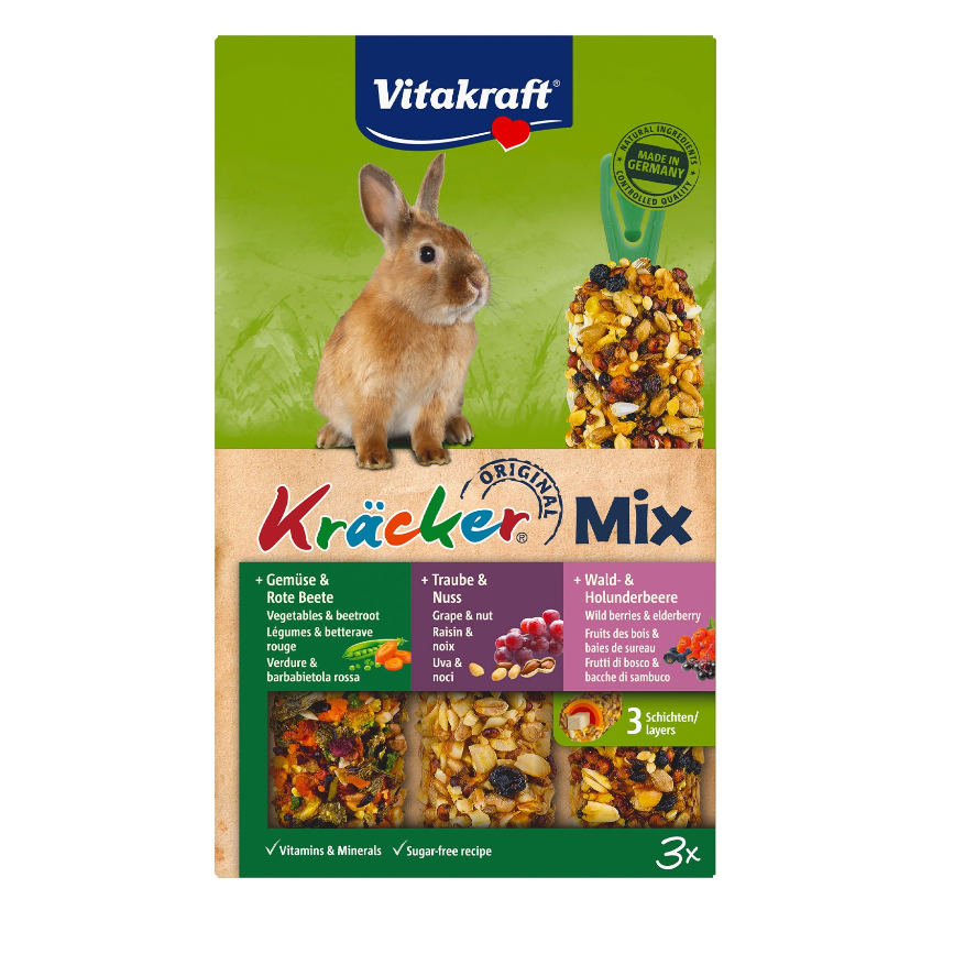 Vitakraft Kräcker Nötter/Grönsaker/Frukt 3-pack