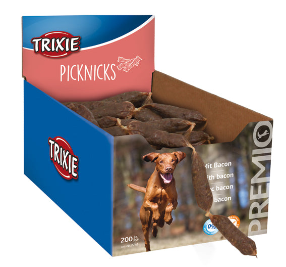Trixie PREMIO tuggsalami, 8 cm, bacon, expo. Pris per styck