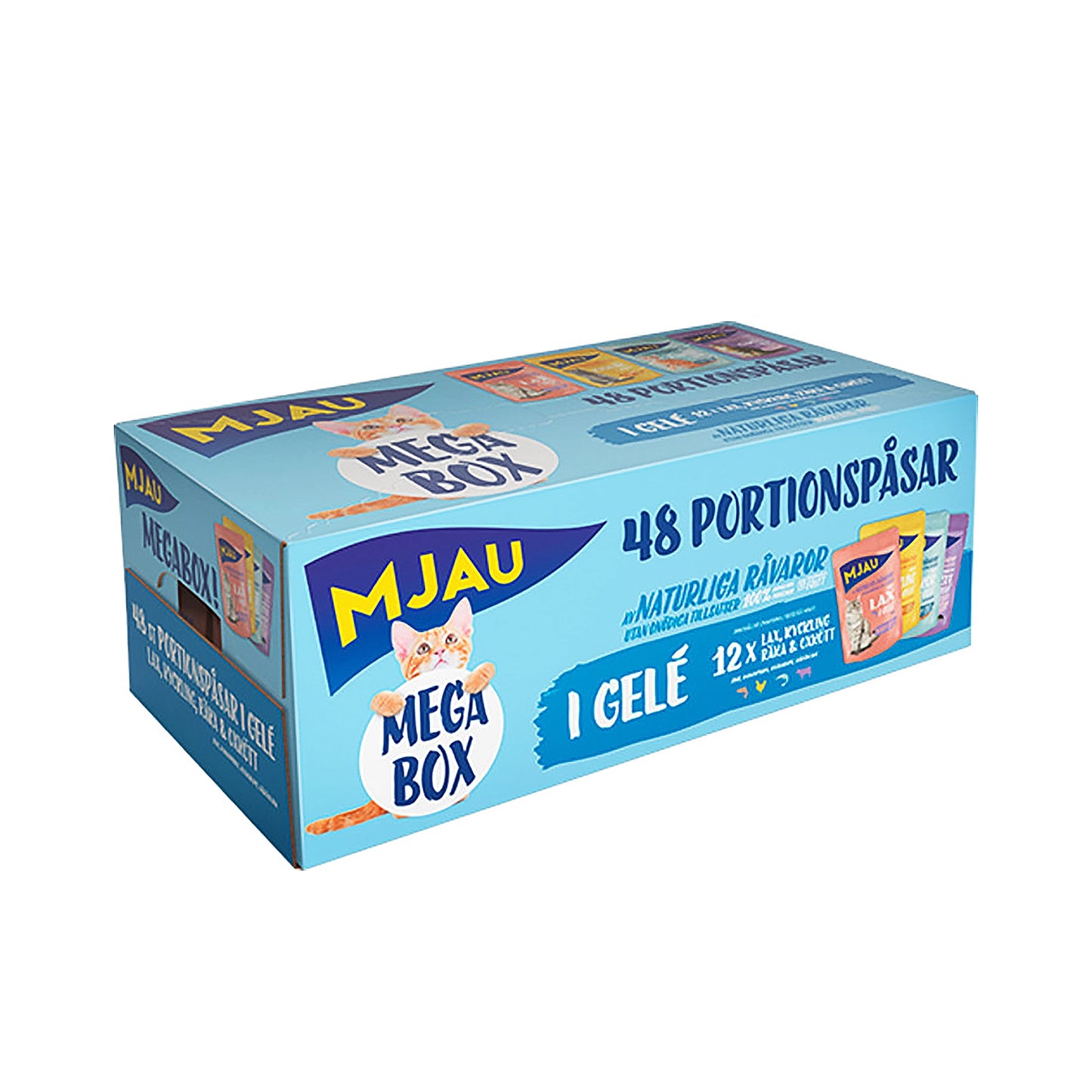 Mjau Megabox Kött & Fisk i Gelé 48x85 g