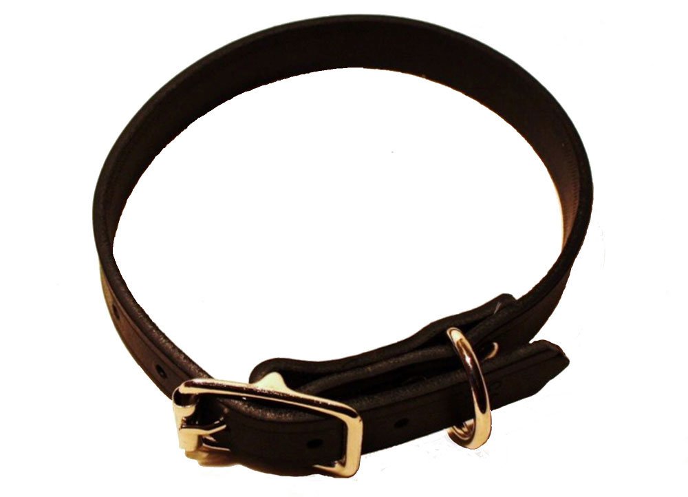 Alac - Läderhalsband 12 mm x 45 cm, svart