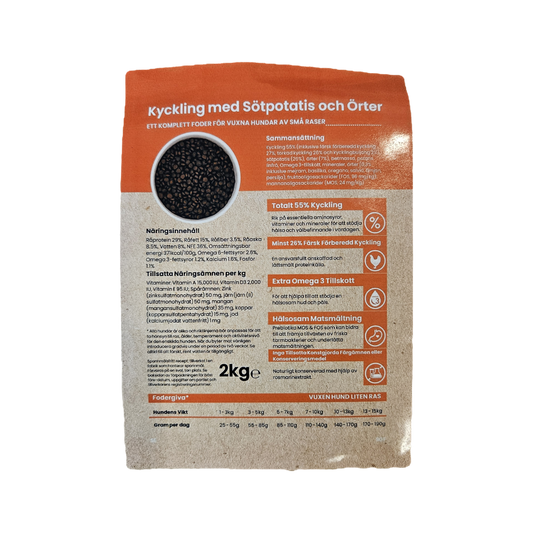 Zoo Fantastic - Vuxen Hund, Liten ras - Grain free, Kyckling med Sötpotatis & Örter