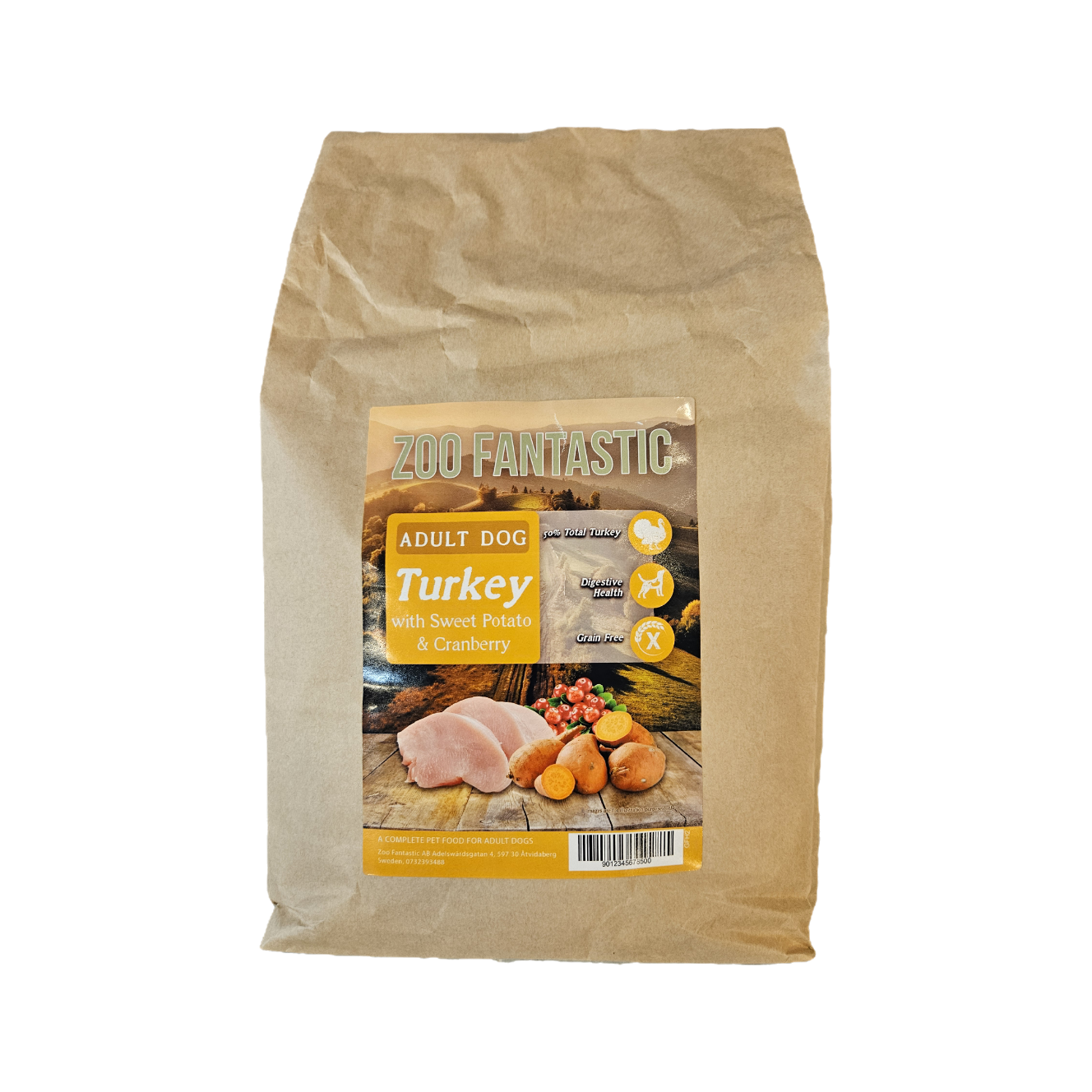 Zoo Fantastic - Grain free, Adult Dog, Kalkon med Sötpotatis och Tranbär