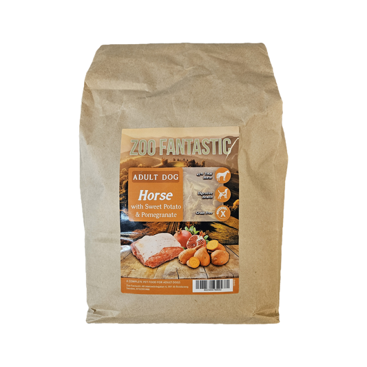 Zoo Fantastic - Hund Vuxen - Grain free, Häst med Sötpotatis och Granatäpple