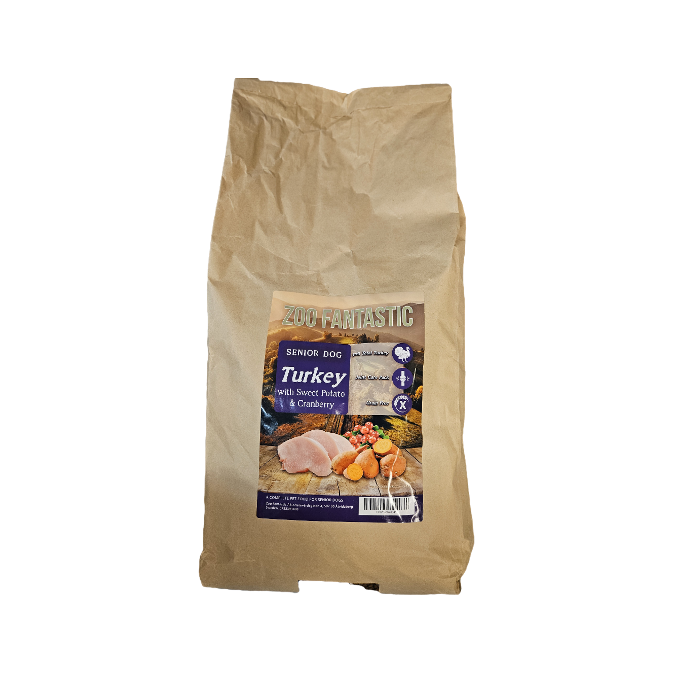 Zoo Fantastic - Hund  Senior - Grain free, Kalkon med Sötpotatis & Tranbär