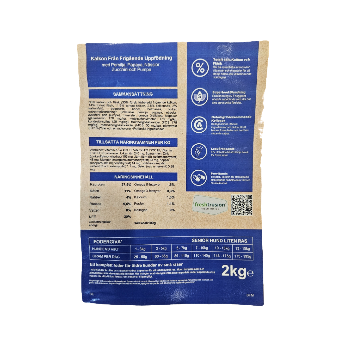 Zoo Fantastic - Hund Senior - Grain free, Small breed, Frigående Kalkon