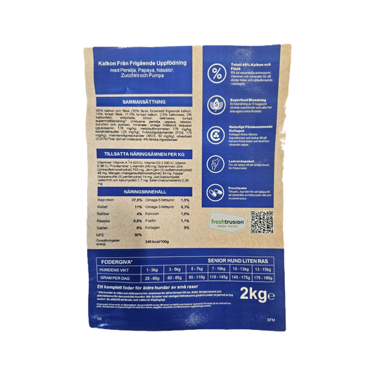 Zoo Fantastic - Hund Senior - Grain free, Small breed, Frigående Kalkon