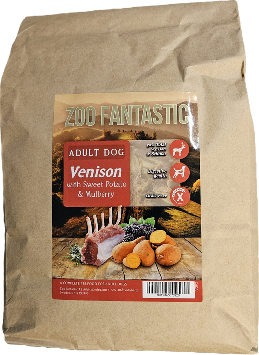 Zoo Fantastic - Vuxen Hund - Grain free, Hjort med Sötpotatis & Björnbär