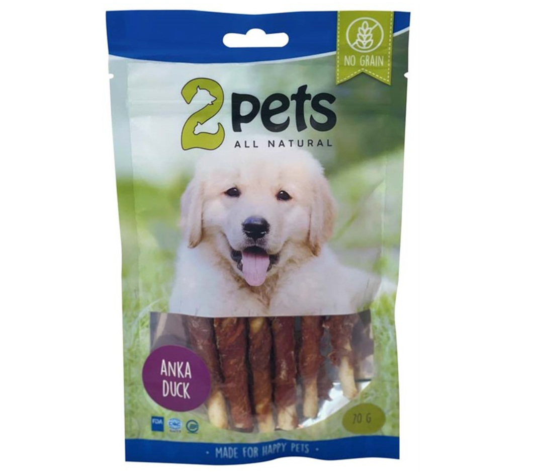 2pets Tuggpinne m Ankfilé 12cm 6-pack, 70g