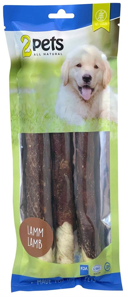 2pets - Tuggrulle m lamm 28cm 3-pack, 250g