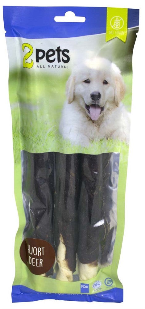 2pets - Tuggrulle m hjort 28cm 3-pack, 250g