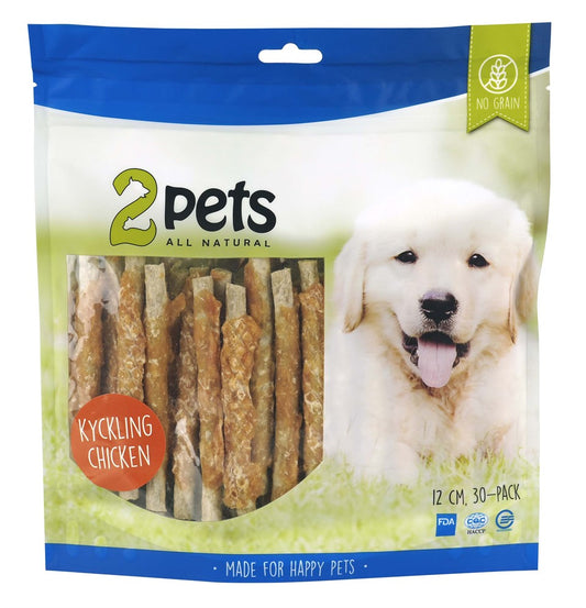 2pets - Tuggpinne mald, kyckling, 12cm, 30-pack, 400g