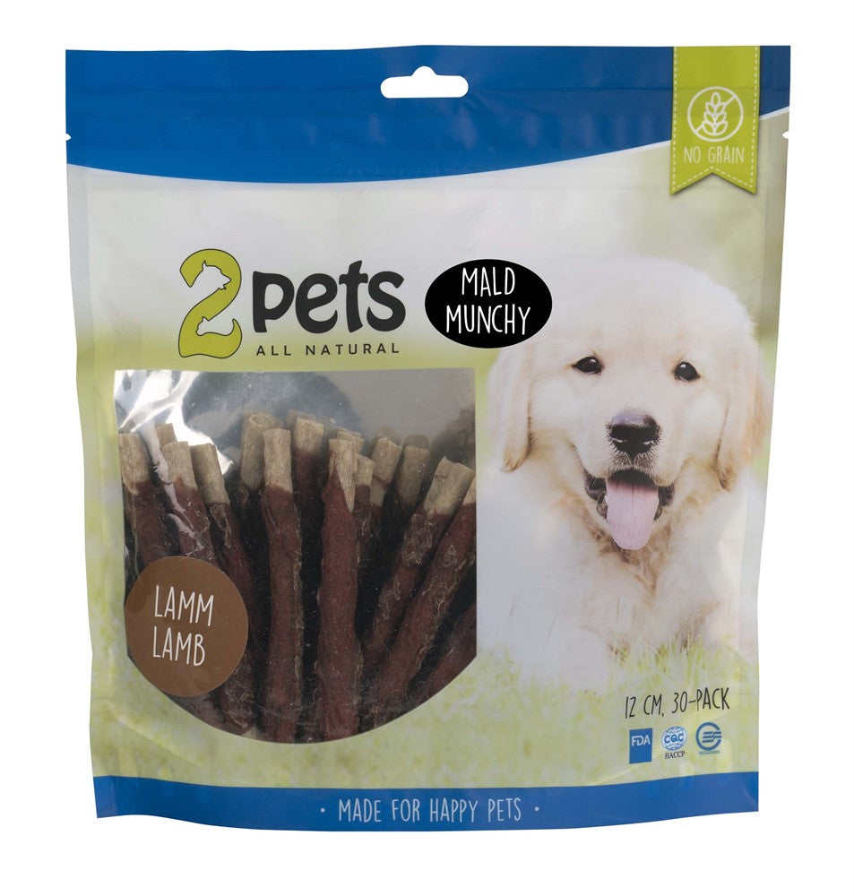 2pets - Tuggpinne mald, lamm, 12cm, 30-pack, 400g