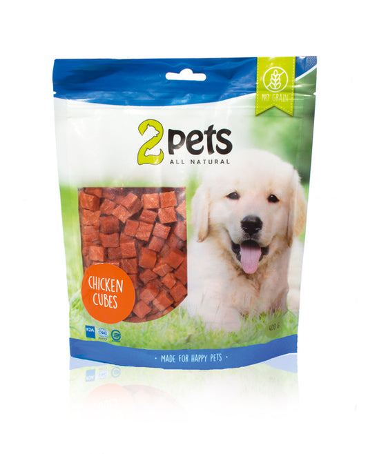 2pets - Dogsnack Chicken Cubes, 400 g
