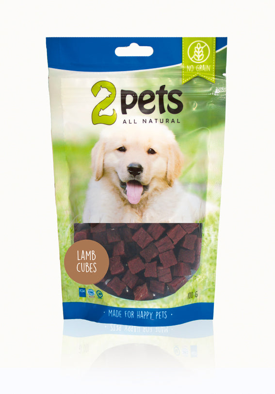 2pets - Dogsnack Lamb Cubes, 100 g
