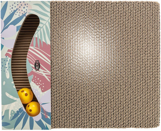 Trixi - Klösbräda med leksak, wellpapp, Catnip, 38 × 30 cm, vit