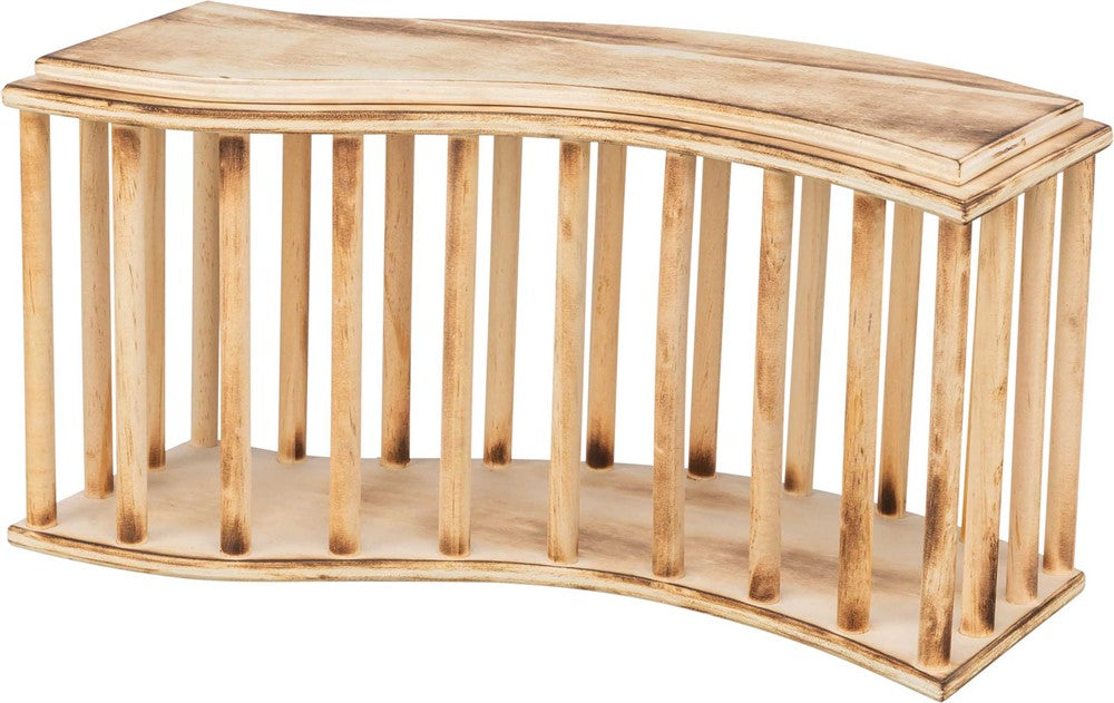 Trixie - Höhäck med lock, trä/flamberad, 37 × 19 × 13 cm