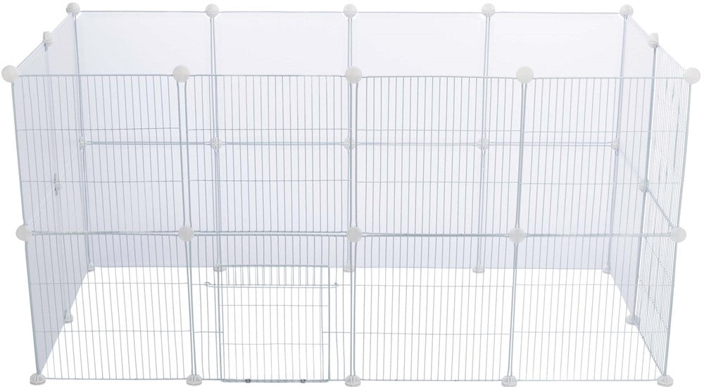 Trixie - Innehage, påbyggningsbar, metall/plast, 140 × h35 × 70 cm, vit