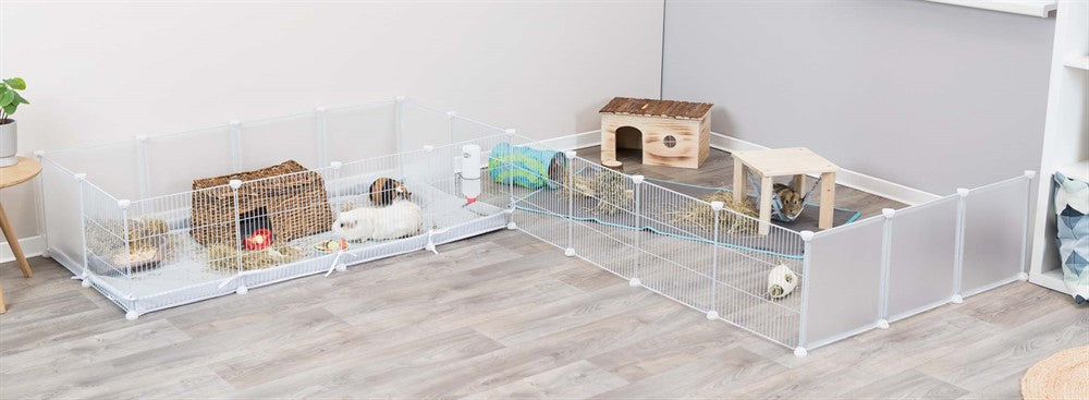 Trixie - Innehage, påbyggningsbar, metall/plast, 140 × h35 × 70 cm, vit