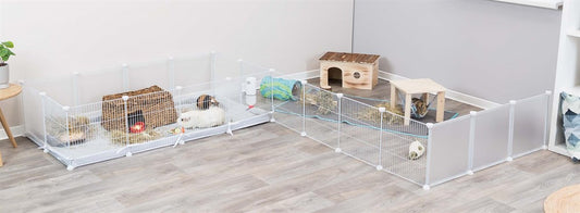 Trixie - Innehage, påbyggningsbar, metall/plast, 140 × h35 × 70 cm, vit