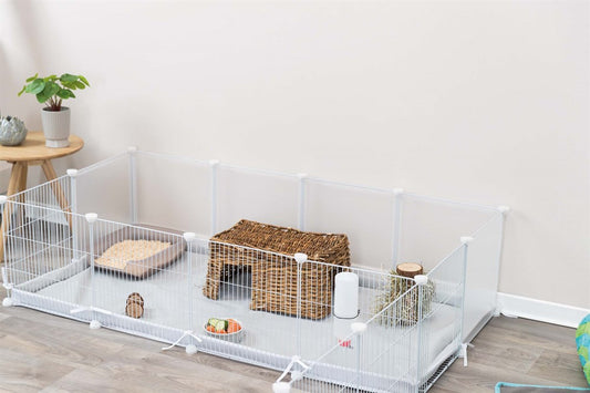 Trixie - Innehage, påbyggningsbar, metall/plast, 140 × h35 × 70 cm, vit