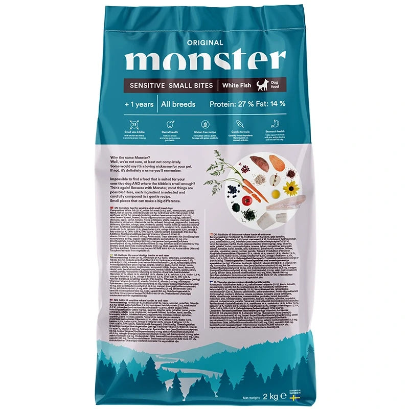 Monster Dog Original Sensitive White Fish Small Bites
