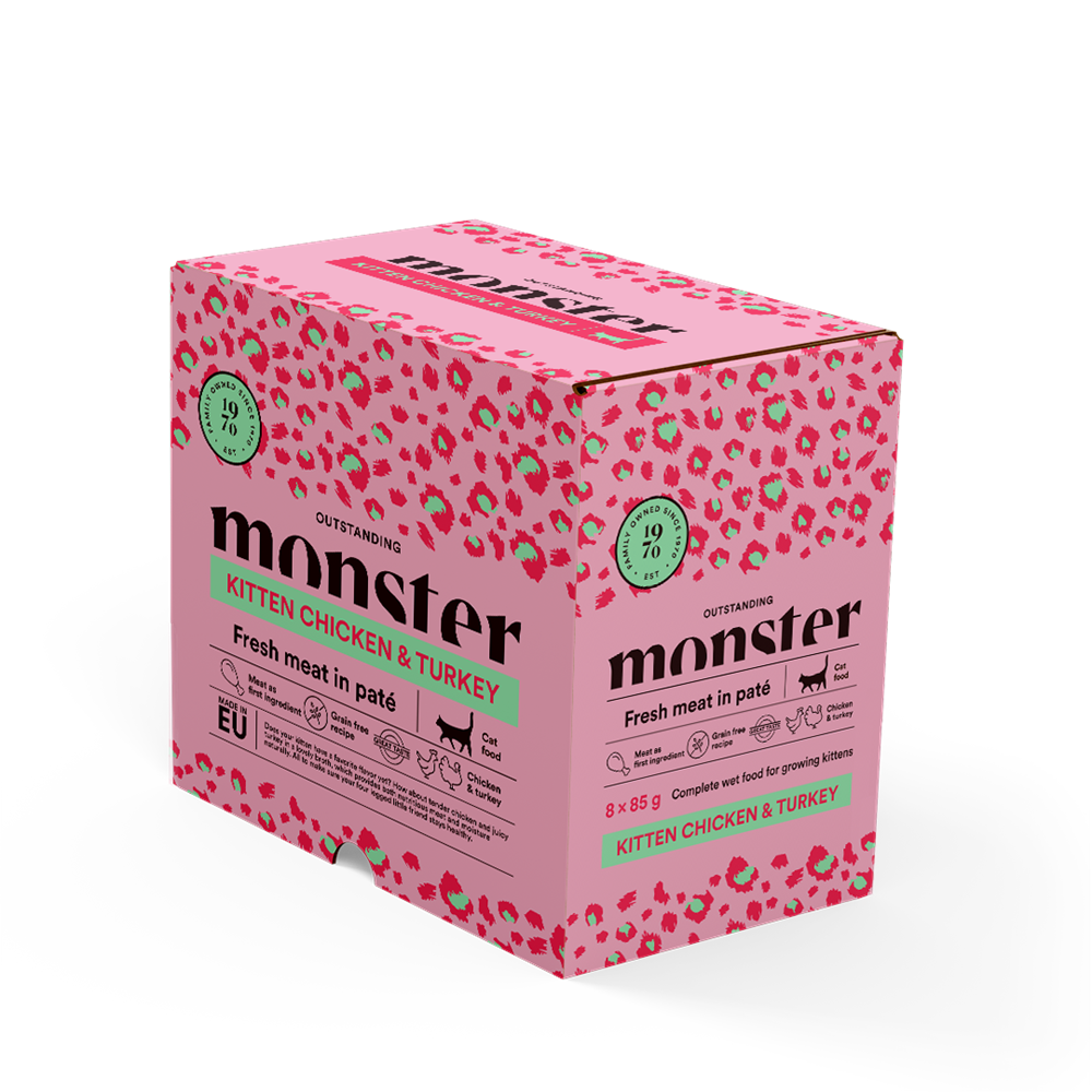 Monster Cat Pouches Kitten Chicken/Turkey 8x85 g