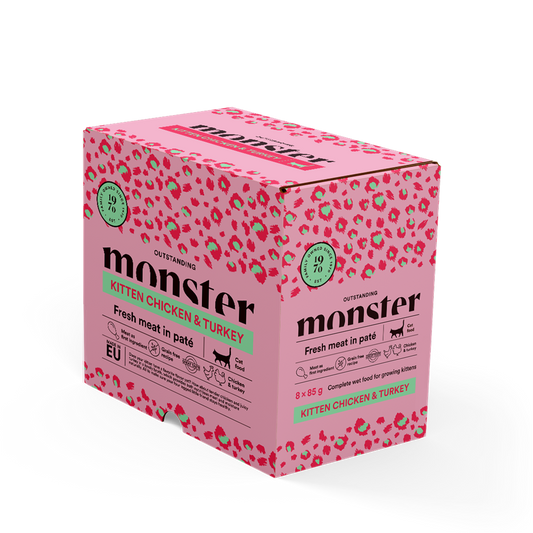 Monster Cat Pouches Kitten Chicken/Turkey 8x85 g
