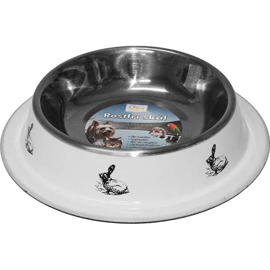 Ozami Skål Rostfri Nontip vit kanin 220ml