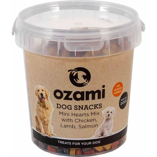 Ozami Dog Snack Mini Hearts Mix Bucket 500 g