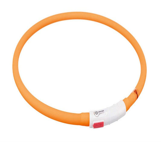 Trixie - Flash light ring USB, silikon, XS-XL: 70 cm/ø 10 mm, orange