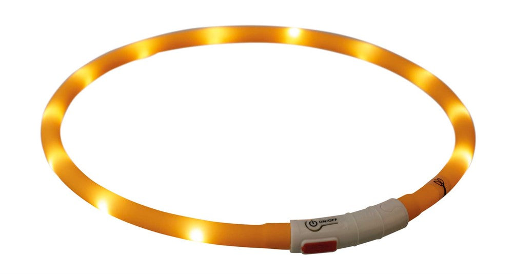 Trixie - Flash light ring USB, silikon, XS-XL: 70 cm/ø 10 mm, orange