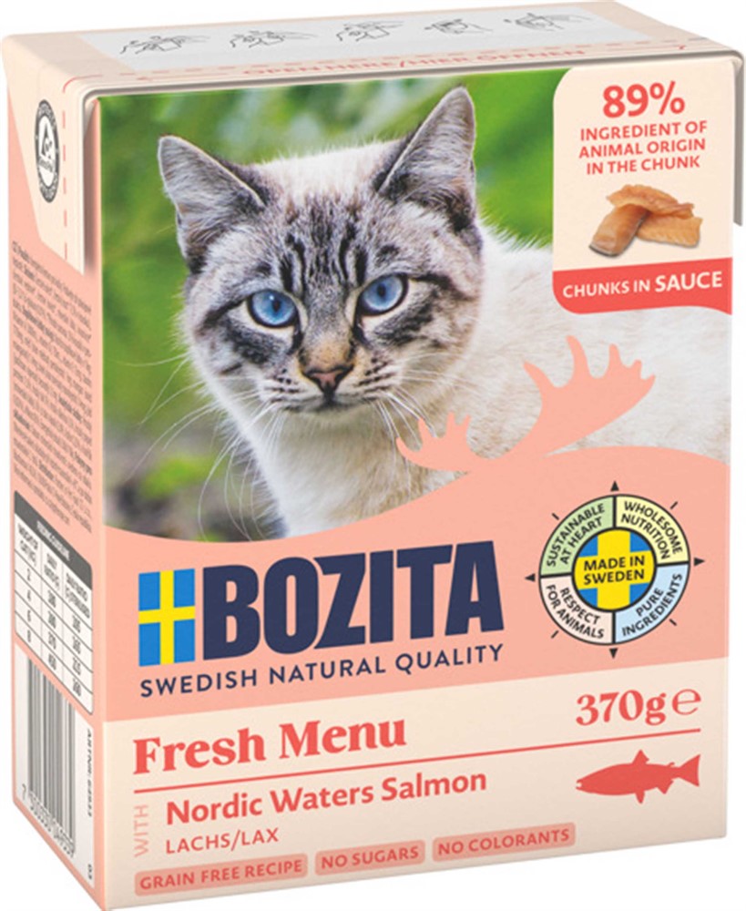 Bozita - Katt Bitar i sås Lax 370 g