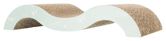 Trixi - Junior klösbräda Wawe, wellpapp, Catnip, 38 × 7 × 18 cm, ljuslila/mint