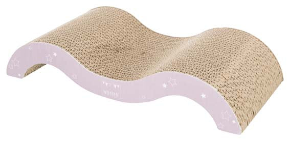 Trixi - Junior klösbräda Wawe, wellpapp, Catnip, 38 × 7 × 18 cm, ljuslila/mint