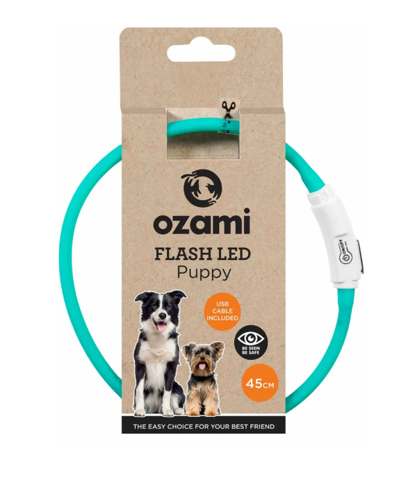 Ozami - Flash Led Collar Puppy Turquoise 45cm