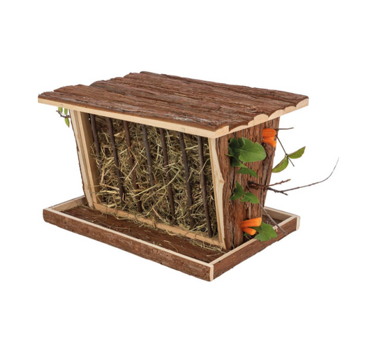 Trixie - Höhäck med golv & tak, naturträ, 40 × 22 × 30 cm