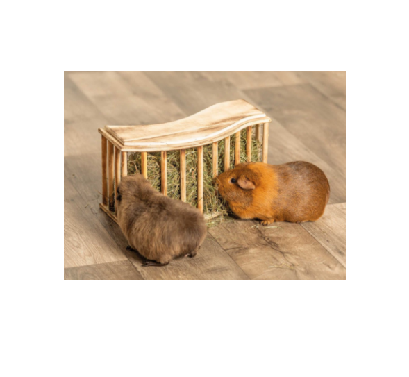 Trixie - Höhäck med lock, trä/flamberad, 37 × 19 × 13 cm