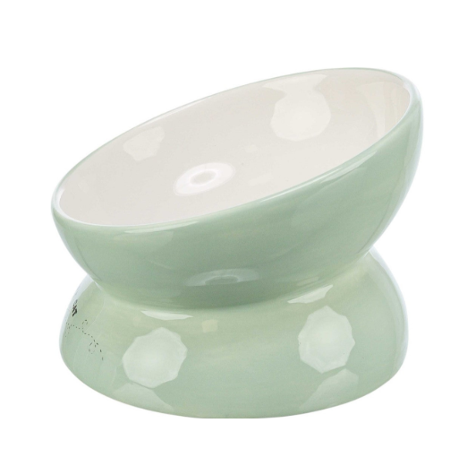 Trixie - Keramikskål upphöjd, 0.15 l/ø 13 cm, sage/vit