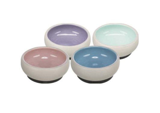 Trixie -  Skål, keramik/gummiring, 0.3 l/ø 11 cm, Mixade färger