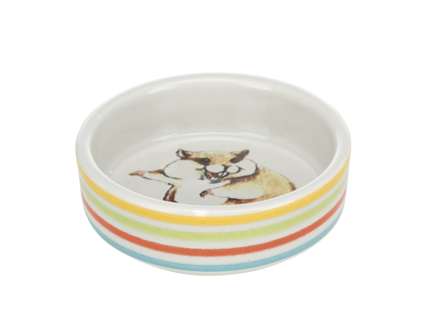 Trixie - Keramikskål hamster, 80 ml/ø 8 cm, multifrg/cream