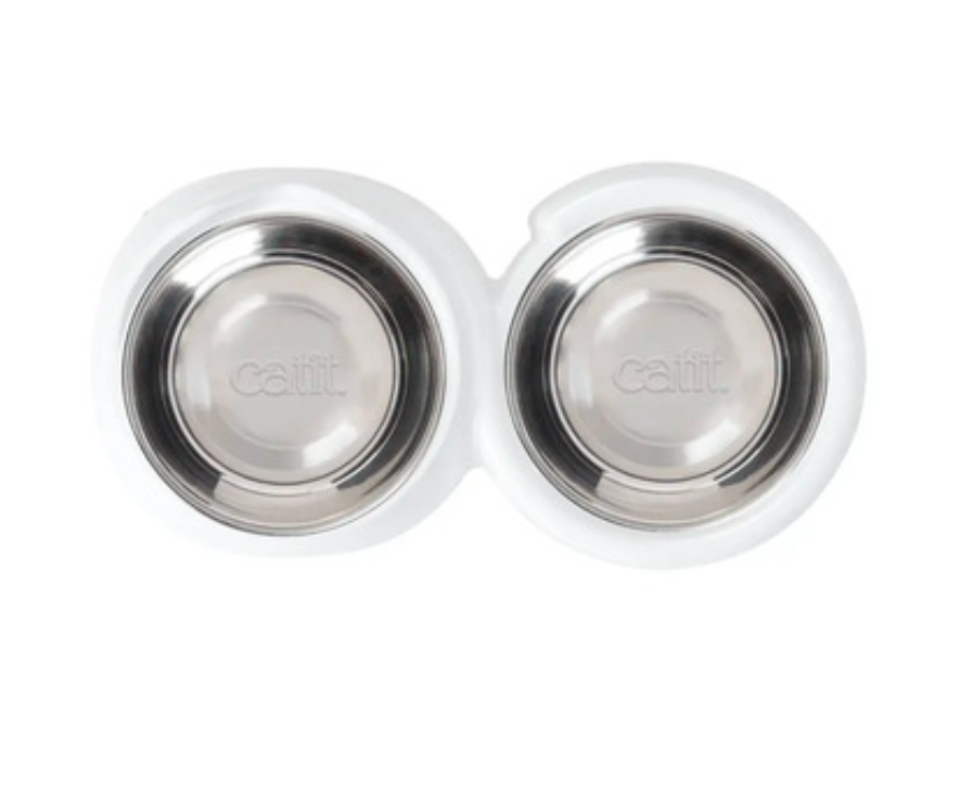 Catit - Pixi Kattmatskål, dubbel. Vit