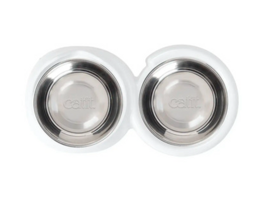 Catit - Pixi Kattmatskål, dubbel. Vit